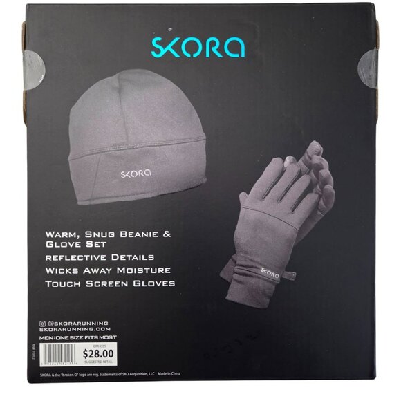 Skora Men’s Running Warm Beanie & Tech Touch Screen Gloves Set Gift Black NWT$28 - Picture 1 of 7